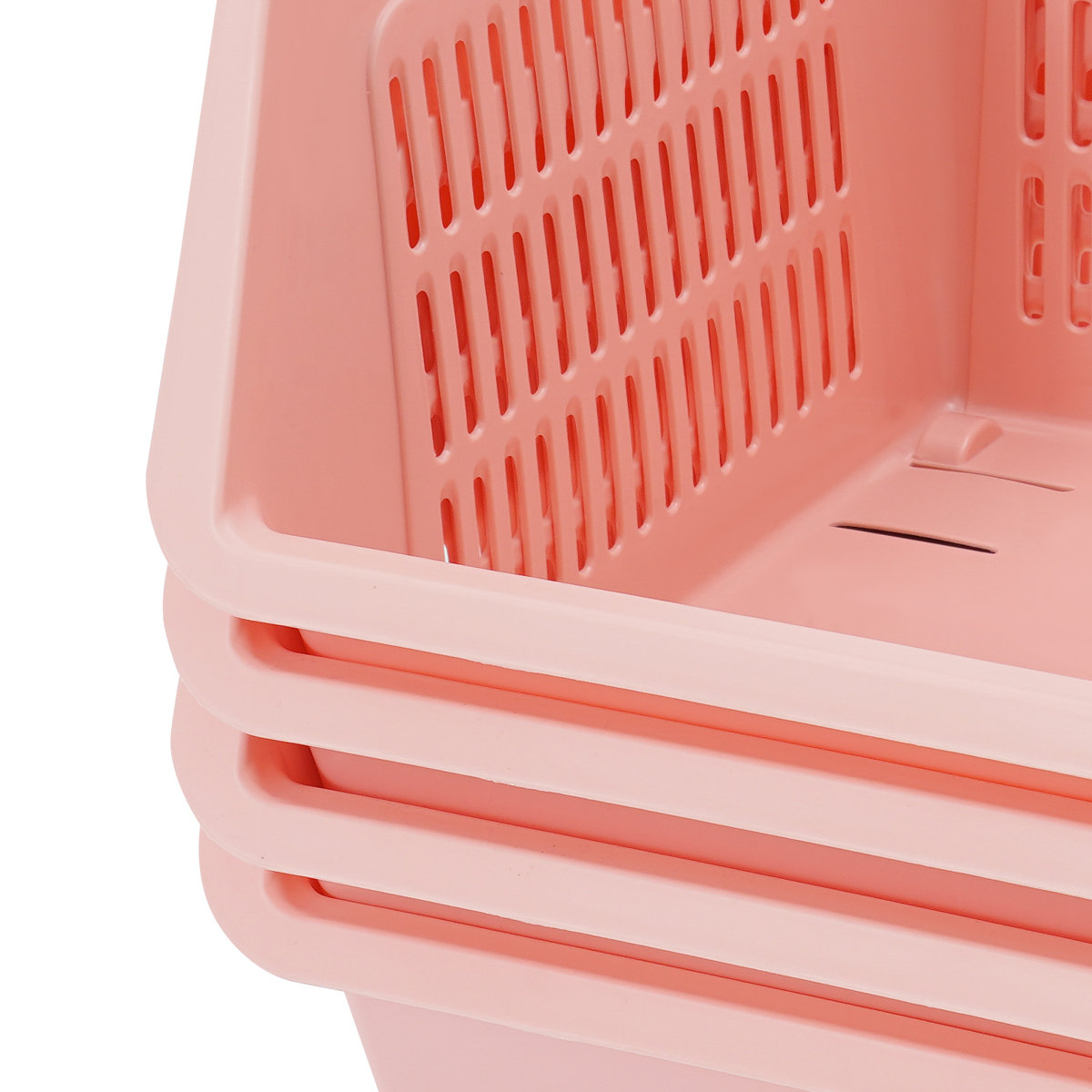 11" 4PCS Stacking Storage Baskets Rectangular Stackable Organizer Storage Bins Modern